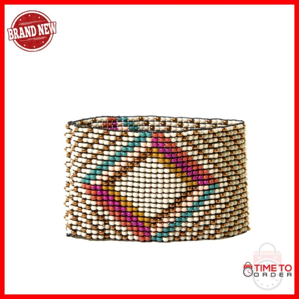 Handmade Stretch Seed Bead Cuff Bracelet, 1.5-Inch Width, Modern Boho Jewelry